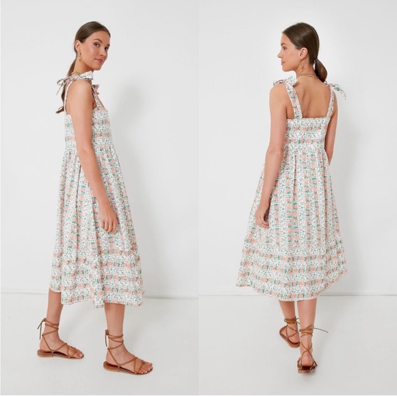 Like-new Tuckernuck Hyacinth House Floral Lupine Midi Dress - Picture 2 of 10